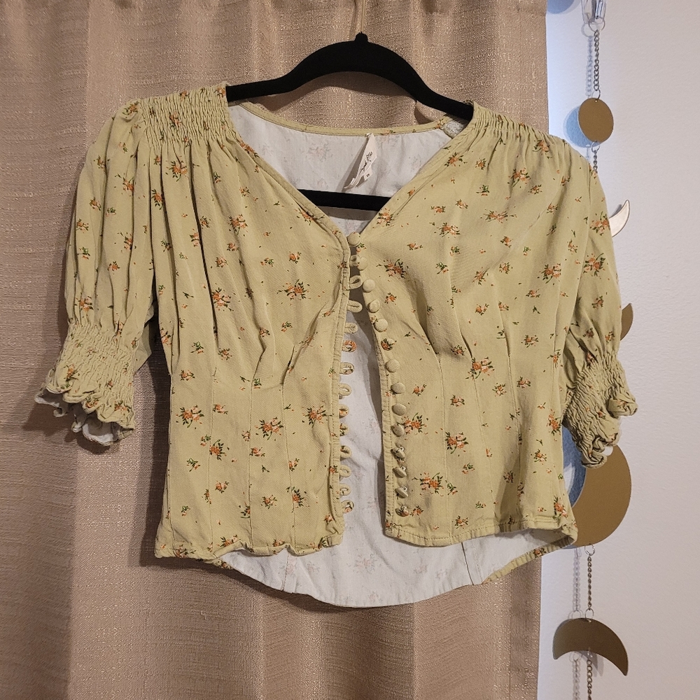Retro floral crop top
